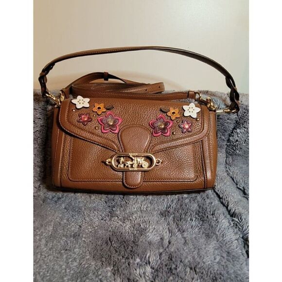 Coach Jade Shoulder Bag With Daisy Applique - Picture 1 of 8